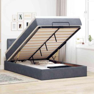 vidaXL Vidaxl - Estructura Cama Otomana Colch&oacute;n Terciopelo Gris Oscuro