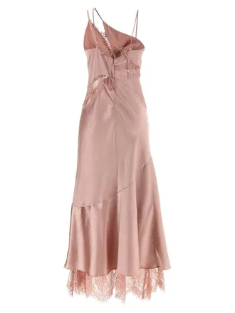 Pinko Satin and Lace Dress - Mauve