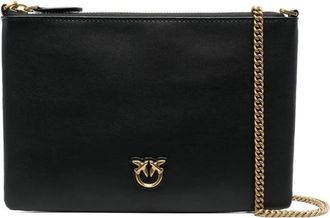 Pinko Classic Flat Love Bag Simply - Dames - Schoudertassen - Zwart - ONE Size - Leer - Tassen