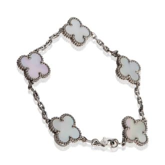 Van Cleef & Arpels Pre-Owned Van Cleef & Arpels White Gold Mother Of Pearl Vintage Alhambra Bracelet
