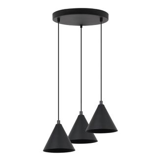 OEM L&aacute;mpara Colgante Soho Negra 3 Platos 14cm E14