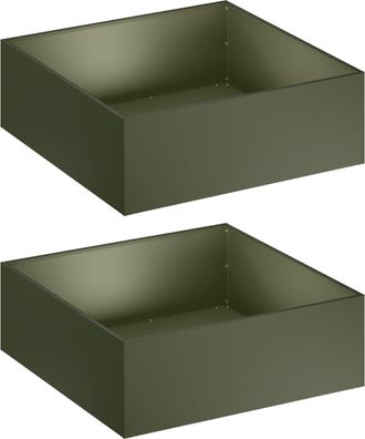 vidaXL Macetero De Jard&iacute;n 2 Uds. Verde Oliva 40 X 40 X 20 Cm Vidaxl