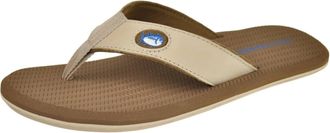 Southern Tide Mens Flipjacks Leather Sandal In Beige
