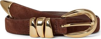 Madewell Triple Metal Keeper Belt: Suede Womens Belts Soft Mahogany : MD