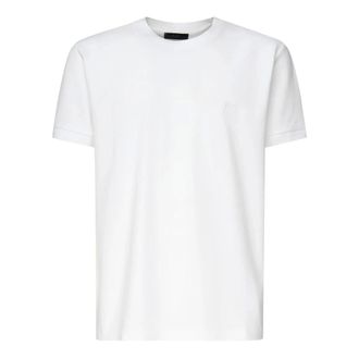 Fay T-Shirts, male, White, Size: 3XL White Cotton Logo T-shirt Crewneck