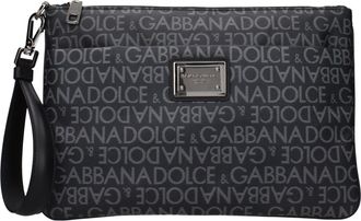 Dolce & Gabbana Dolce&Gabbana Uomos Custodia in tessuto Nero/Grigio chiaro