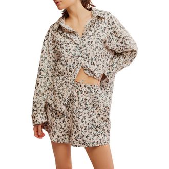 Free People Early Morning Cotton Shorts Pajamas in Ivory Combo at Nordstrom Rack, Size X-Small