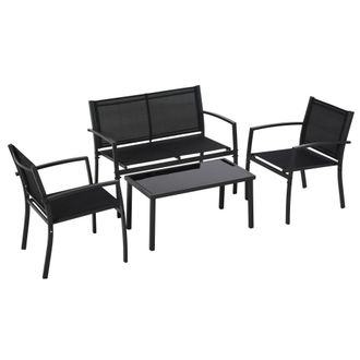 OUTSUNNY Muebles de jard&iacute;n 105x60x77 cm negro