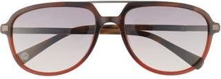 Ted Baker 59mm Full Rim Polarized Aviator Sunglasses in Amber Tortoise at Nordstrom Rack
