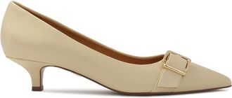 Kazar Lage leren pumps met gesp - Dames - Pumps - Beige - 38 EU - Leer - Schoenen