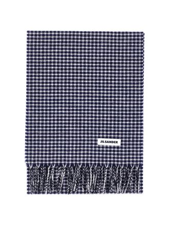 Jil Sander Womens Scarfs Blue Virgin Wool