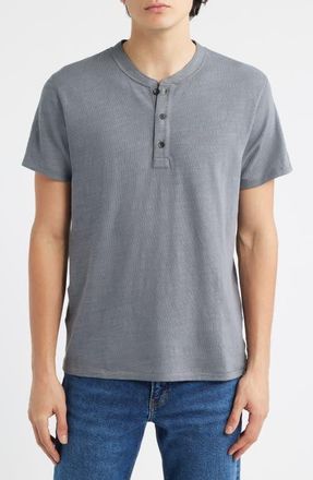 Rag & Bone Classic Short Sleeve Henley in Slate Grey at Nordstrom, Size X-Large