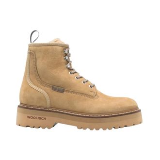 Woolrich Su&egrave;de veterlaarzen met plateauzool - Dames - Schoenen - Beige - Maat: 37 EU Su&egrave;de