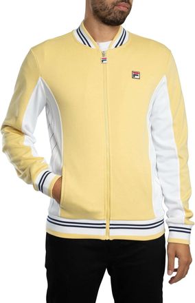 Fila Mens Settanta Baseball Track Jacket, Raffia/White/Navy, XL