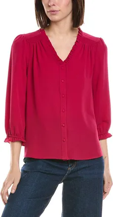 CeCe by Cynthia Steffe Cece 3/4 Sleeve V-Neck Blouse