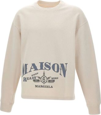 Maison Margiela Tops, Heren, Beige, L, Katoen, MM6 Maison Margiela Truien Beige