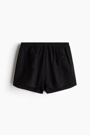 H&M Shorts mit Broderie Anglaise - Schwarz