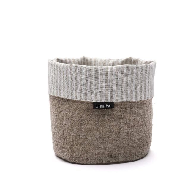 LinenMe Korb Aufbewahrung Jazz - Aufbewahrungskorb Kche, Bad, Kinderzimmer  - Storage Basket 53% Leinen 47% Baumwolle - Rot/Natural - SMALL (15 x 20  cm) ab 25,24  - auf Stylight