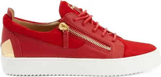 Giuseppe Zanotti Frankie low-top sneakers - men - Suede/Rubber/Leather/Leather - 50 - Red