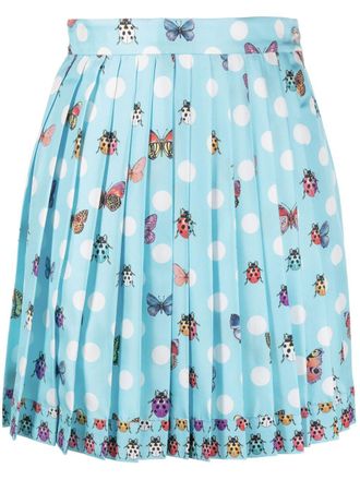 Versace Gonna plissettata Butterflies - Blu