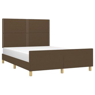vidaXL Vidaxl - Giroletto Senza Materasso Marrone Scuro 140x190 Cm Tessuto