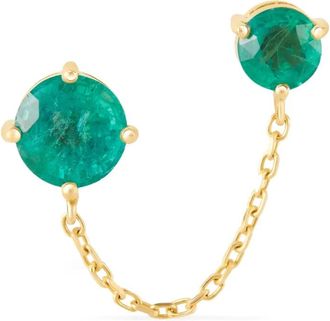 Yi Collection 18K yellow gold chain-link emerald earrings