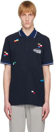 Tシャツ・カットソー MISSONI Embroidered wool polo shirt (US24W208BK015U S10AV) Long-sleeved polo shirt in slub wool