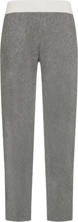 Deha Elastische taille viscose blend broek - Dames - Straight fit broeken - Grijs - L - Broeken