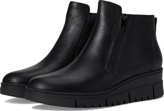 Vionic Womens Vionic Uptown Sur Bootie Black Leather Side Zip Ankle Boots GAL1670