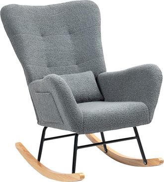 HOMCOM Silla mecedora 67x82x100 cm gris
