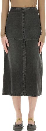 Maison Margiela Denim Midi Rok - Dames - Spijkerrokken - Grijs - S - Denim - Rokken