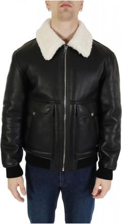 HUGO BOSS Heren, Jassen, Zwart, Maat: L Leer