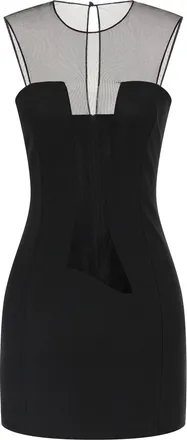 Nensi Dojaka Black Viscose Short Womens Dress