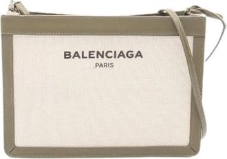 Balenciaga Pre-owned Navy Leren Schoudertas - Dames - Vintage Schoudertas - Wit - ONE Size - Leer - Vintage