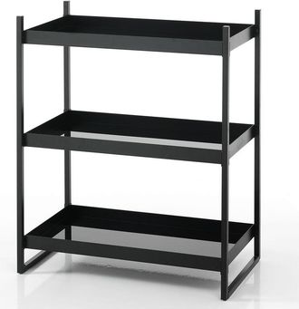 Oresteluchetta Scaffale 3 ripiani in vetro nero cm. H.75 x L.64 x P.34