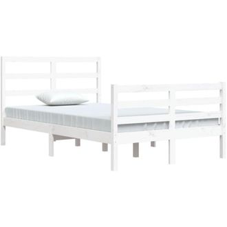 vidaXL Bed Frame without Mattress White Solid Wood Pine 120x200 cm Vidaxl