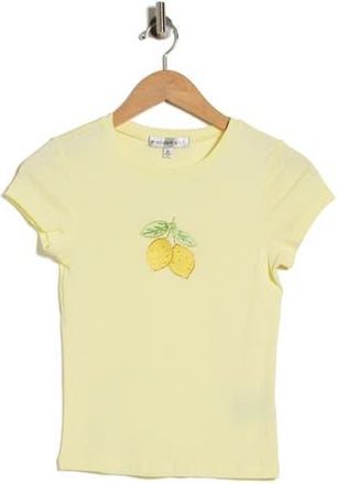 Madden Girl Embroidered Baby Tee in Yellow at Nordstrom Rack, Size X-Large