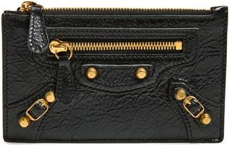 Balenciaga Le City Leather Card Case in 1000 Black at Nordstrom