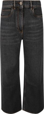 Etro Etro Womens Light Grey Wide Leg Jeans - Dark Grey Cotton - Size 27 (Waist)