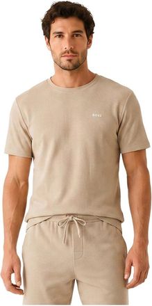 HUGO BOSS Wafel T-shirt - Heren - T-shirts - Beige - XL - Katoen - Tops