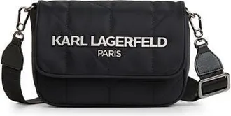 Karl Lagerfeld Voyage Messenger in Black/dark Gunmetal at Nordstrom