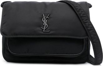 Saint Laurent Niki YSL-plaque messenger bag - unisex - Calf Leather/Nylon - OS - Black