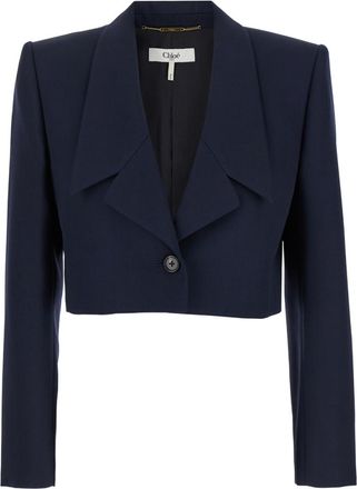 Chlo&eacute; Blue Single Breasted Blazer