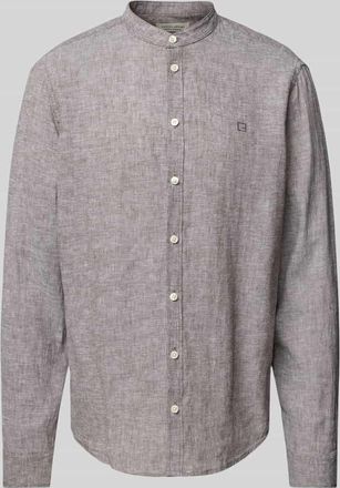 Casual Friday Casual Friday Slim Fit Freizeithemd aus Leinen Modell Anton in Dunkelbraun, Größe XXL