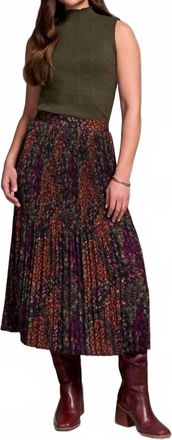 Tribal Plisse Midi Skirt In Plumwine