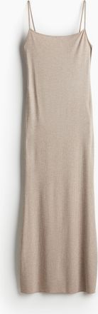 H&M Geripptes Kleid - Beige