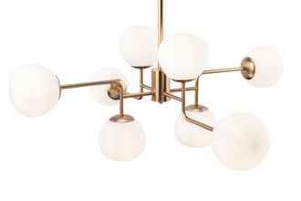 Maytoni Lampadario Sospensione Erich In Metallo Oro Rosa 8 Luci E Diffusori Bianchi