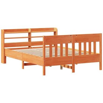 vidaXL Vidaxl - Cama Sin Colch&oacute;n Madera Maciza De Pino Marr&oacute;n Cera 140x200 Cm