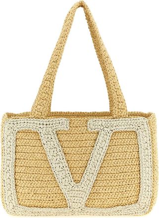 Valentino Garavani Natural/White Viva Superstar Medium Tote