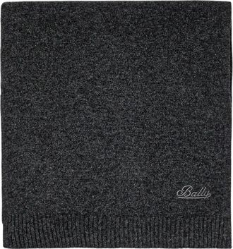 Bally Effen gebreide sjaal - Dames - Wintersjaals - Grijs - ONE Size - Kasjmier - Accessoires